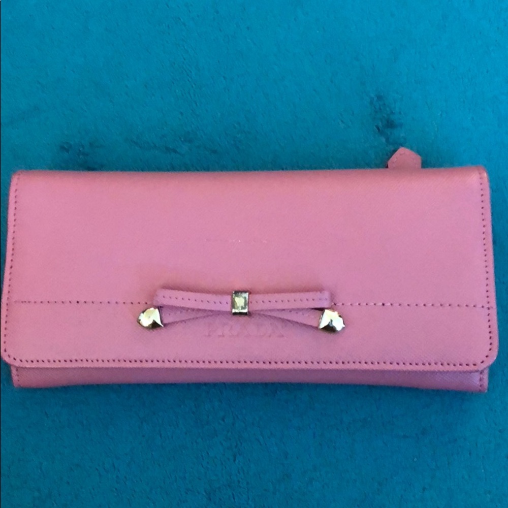 Prada Pink Ribbon Long Wallet